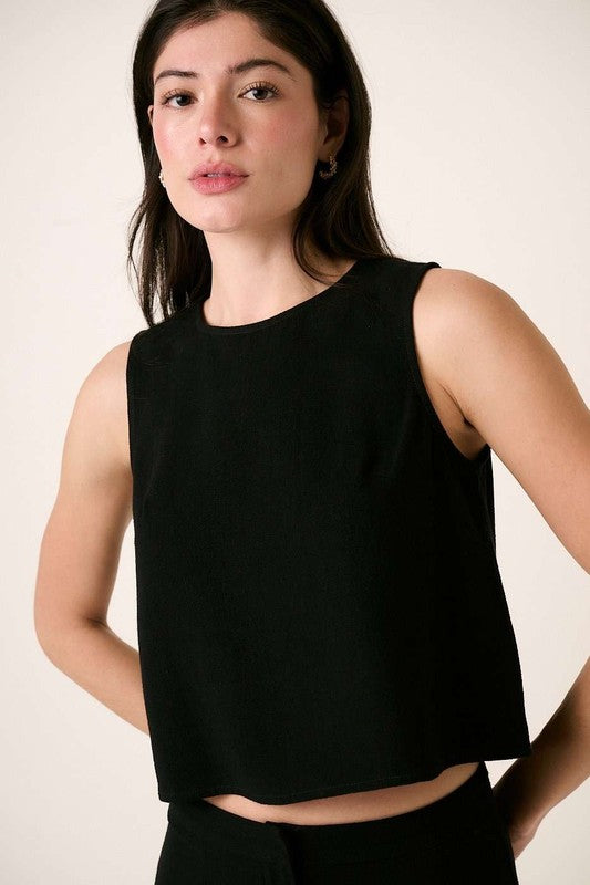 Black Linen Top