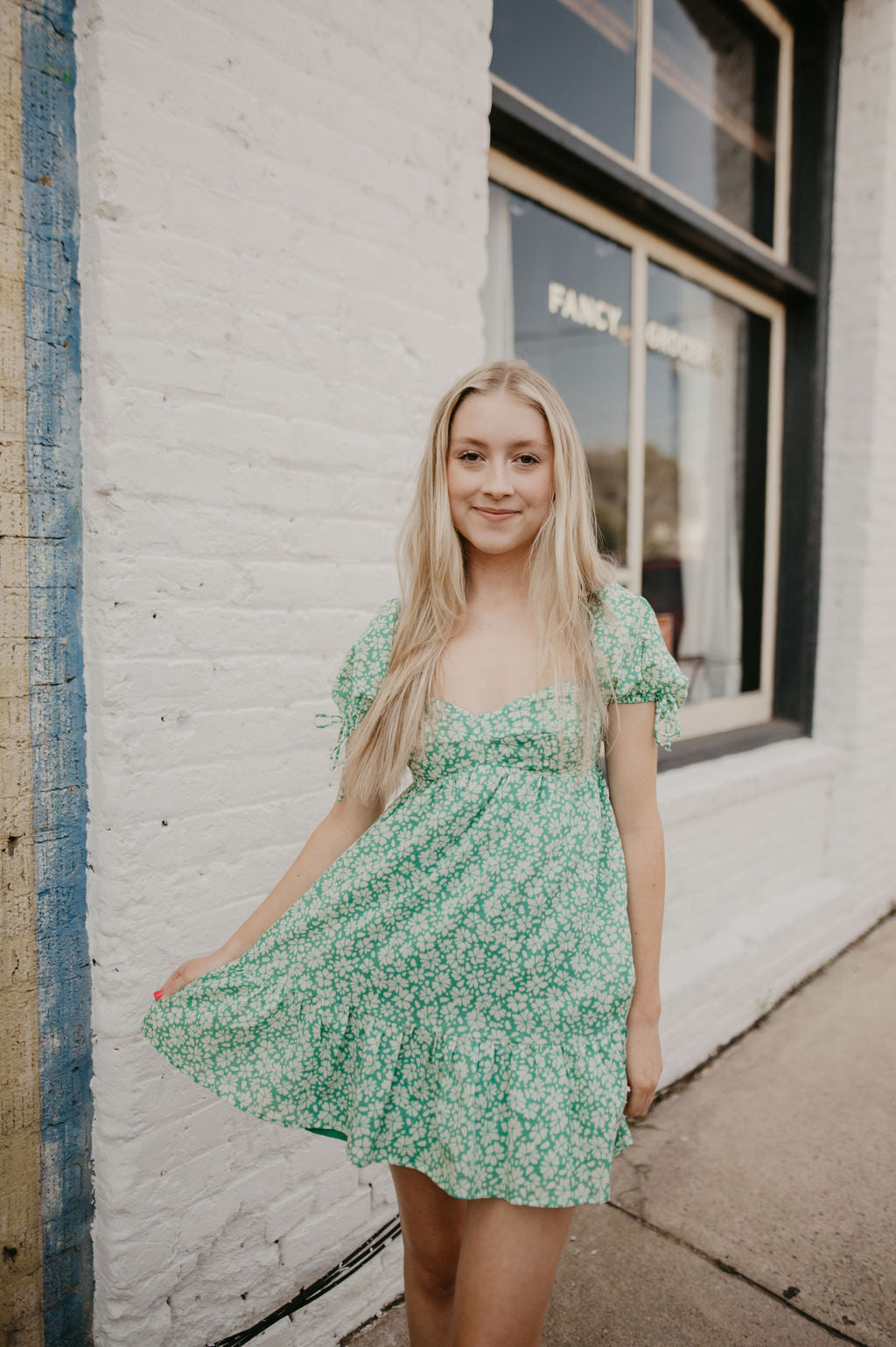 Happy Days Babydoll Dress- Green