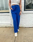 Shoreline Linen Pants- Cobalt