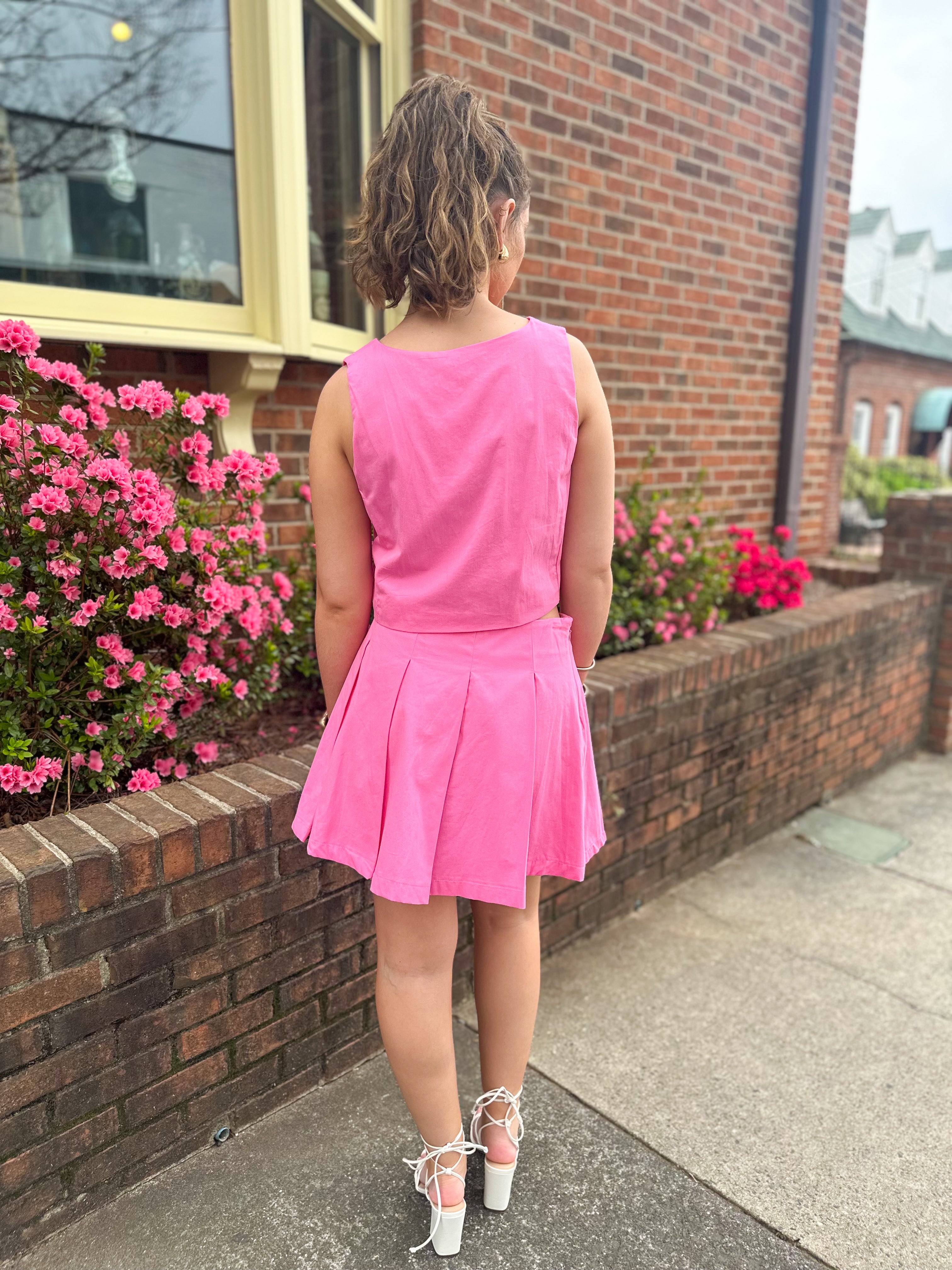 Feeling Rosy Vest &amp; Skirt Set