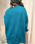 Side Slit Sweater- Teal
