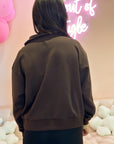 Soft Half Zip Pullover- Chocolate