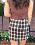 Brown Plaid Skirt