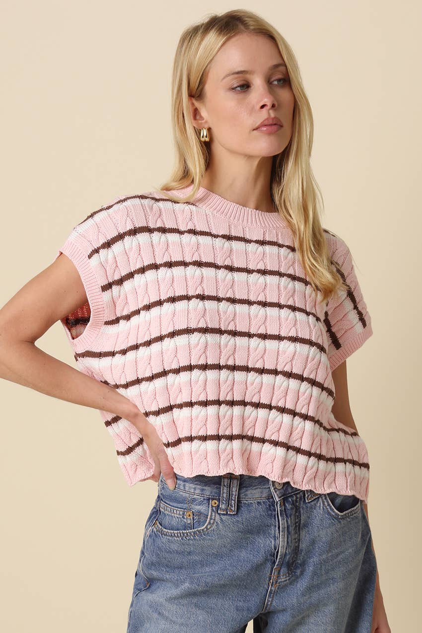 Laci Striped Knit Vest
