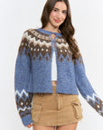 Nordic Pattern Knit Cardigan