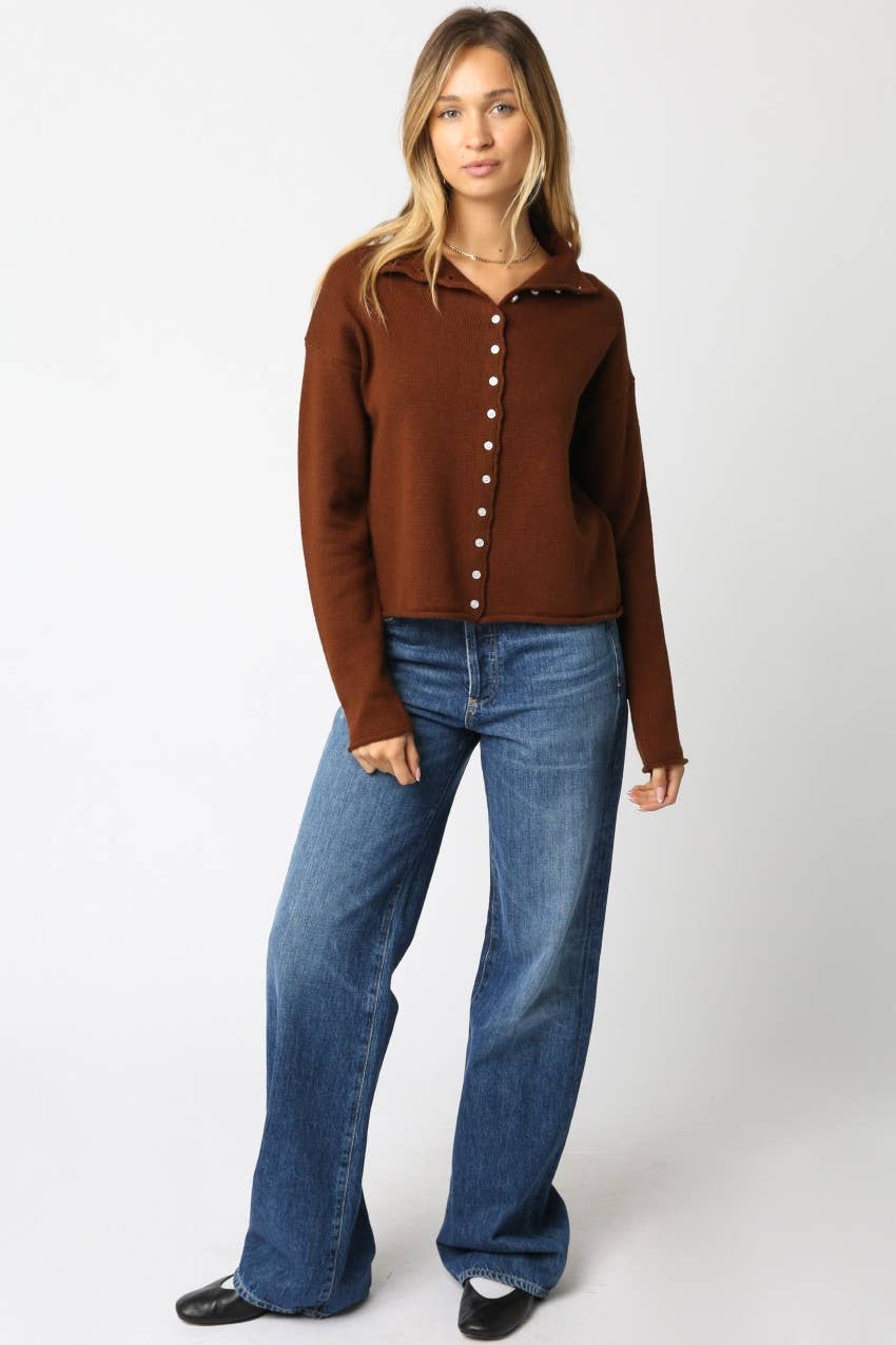 Cove Cardigan- Brown
