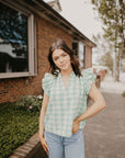 Green Gingham Top