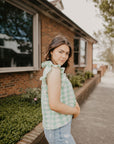 Green Gingham Top