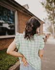 Green Gingham Top