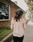 Ruffle Sleeve Top- Dusty Mauve