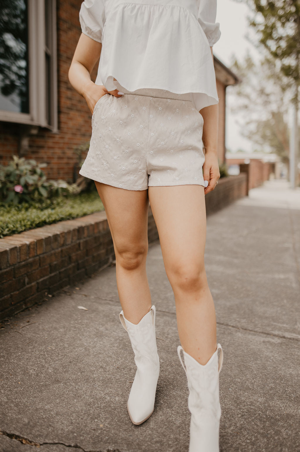 Floral Embroidered Shorts
