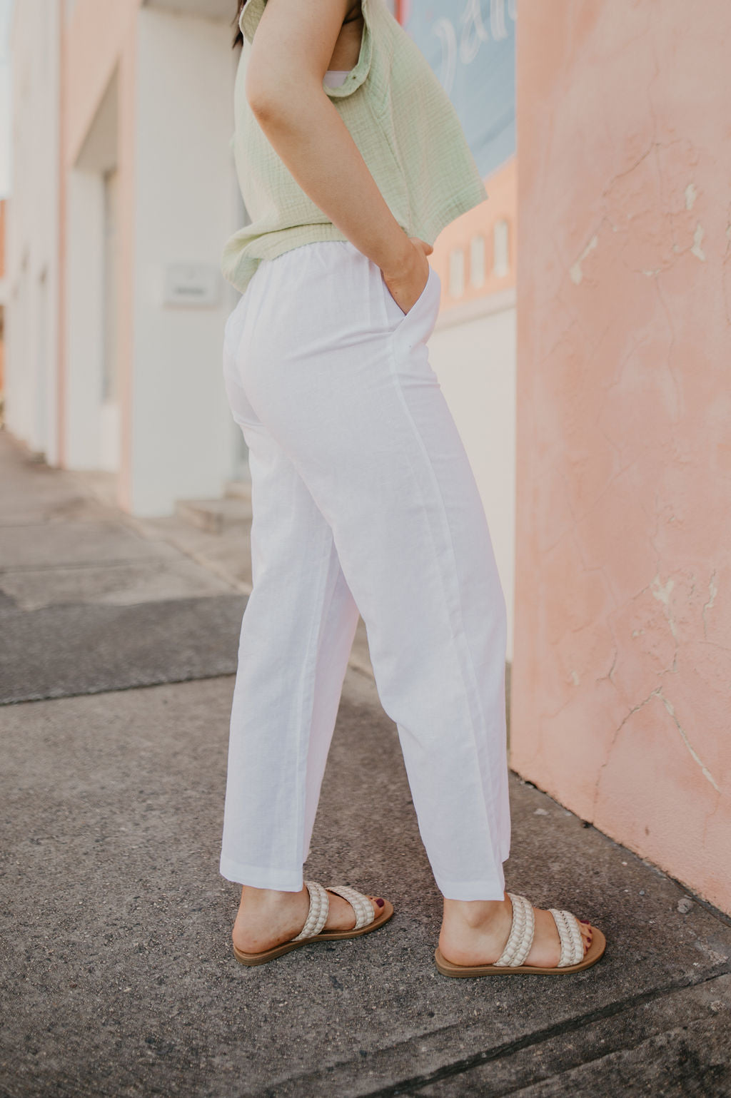 Coast To Coast Linen Pants- White